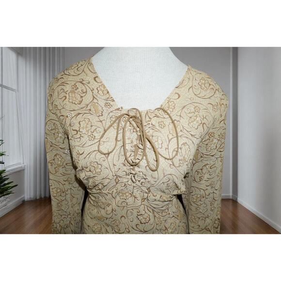 Vintage Sheena Fashions Lace-Up Midi Dress – Made in USA – Size Large - Picture 3 of 8